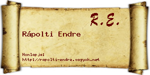 Rápolti Endre névjegykártya